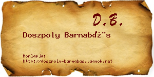 Doszpoly Barnabás névjegykártya